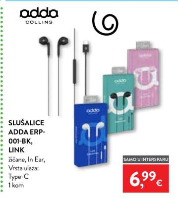 SLUŠALICE ADDA ERP-001-BK, LINK