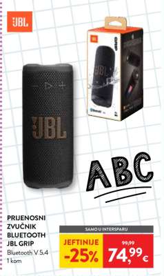 PRIJENOSNI ZVUČNIK BLUETOOTH JBL GRIP