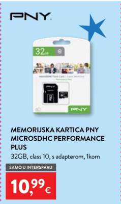 Memorijska kartica PNY MicroSDHC Performance Plus