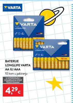 BATERIJE LONGLIFE VARTA AA ILI AAA
