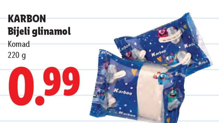 KARBON Bijeli glinamol