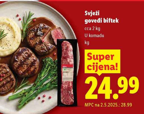 Svježi govedi biftek