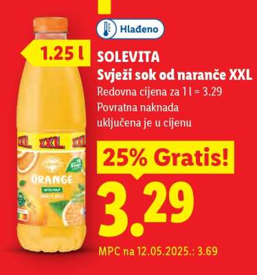 SOLEVITA Svježi sok od naranče XXL