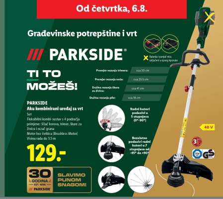 PARKSIDE Aku kombinirani uređaj za vrt
