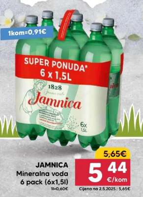 JAMNICA Mineralna voda 6 pack (6x1,5l)