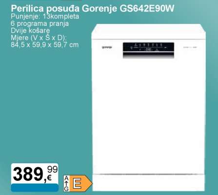 Perilica posuđa Gorenje GS642E90W