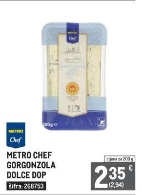 METRO CHEF GORGONZOLA DOLCE DOP