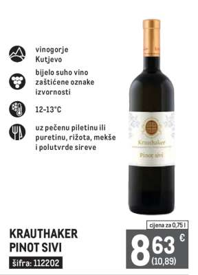 KRAUTHAKER Pinot sivi