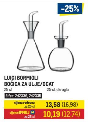 LUIGI BORMIOLI BOČICA ZA ULJE/OCAT