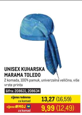 UNISEX KUHARSKA MARAMA TOLEDO