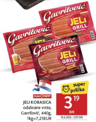 JELI KOBASICA odabrane vrste, Gavrilović, 440g