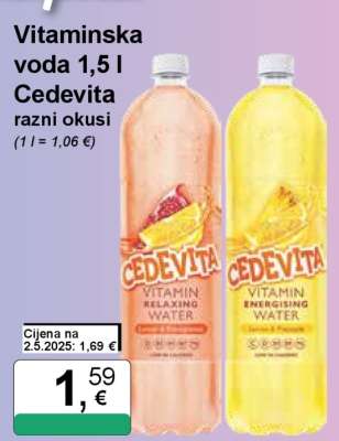 Vitaminska voda 1,5 l Cedevita razni okusi
