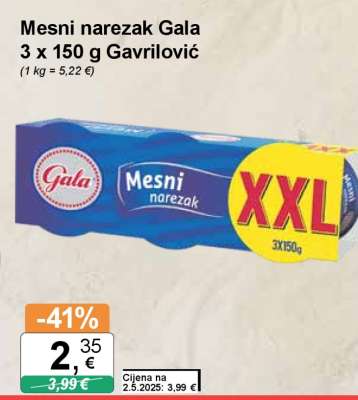Mesni narezak Gala 3 x 150 g Gavrilović
