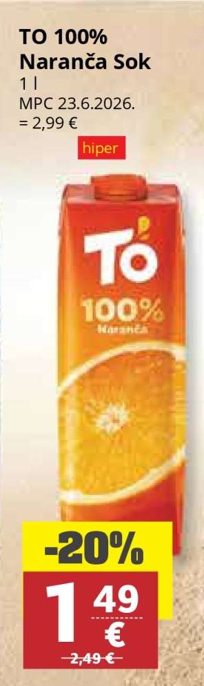 TO 100% Naranča Sok