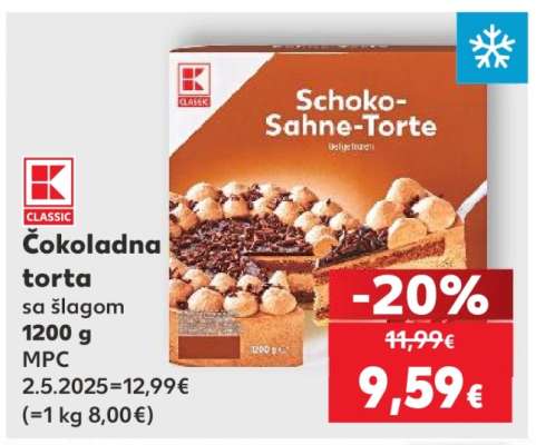 Čokoladna torta sa šlagom 1200 g