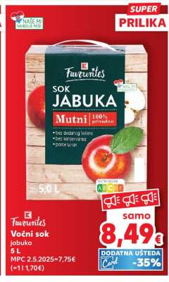 Favourites Voćni sok jabuka 5 L