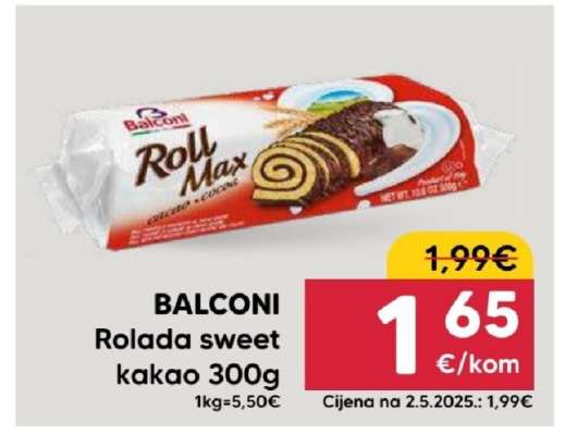 BALCONI Rolada sweet kakao 300g
