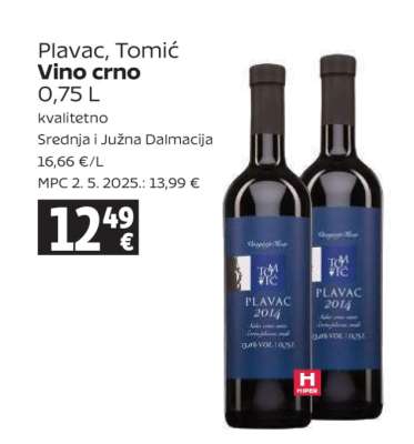Plavac, Tomić Vino crno