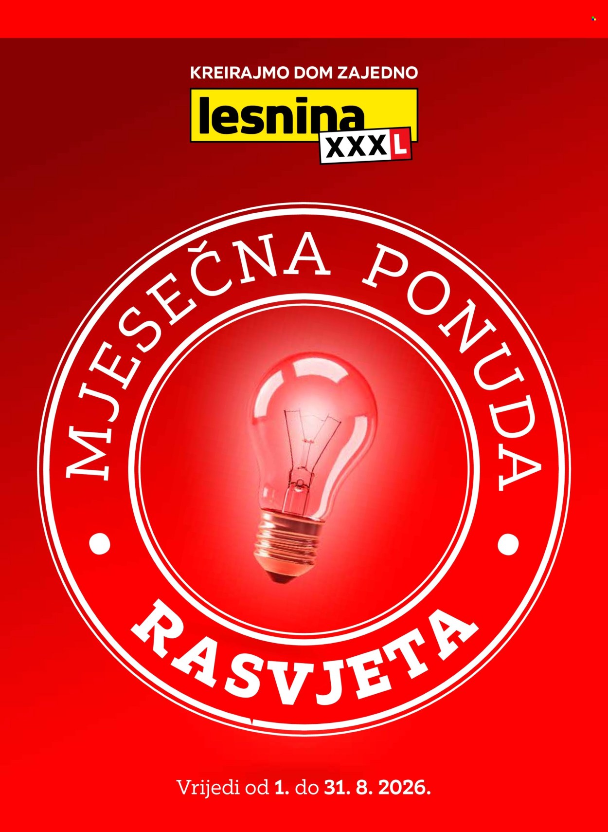Leták Lesnina - 1.8.2026 - 31.8.2026. Strana 1