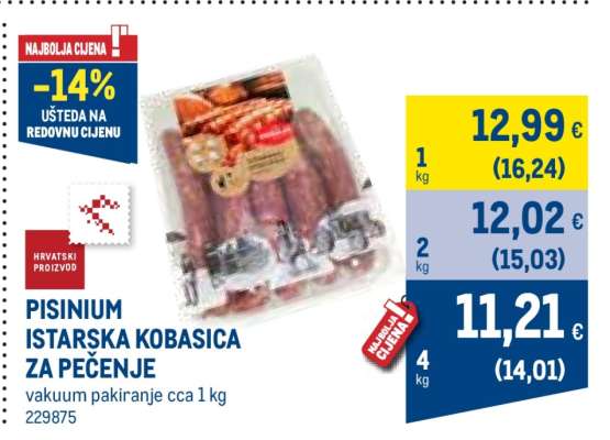 PISINIUM ISTARSKA KOBASICA ZA PEČENJE