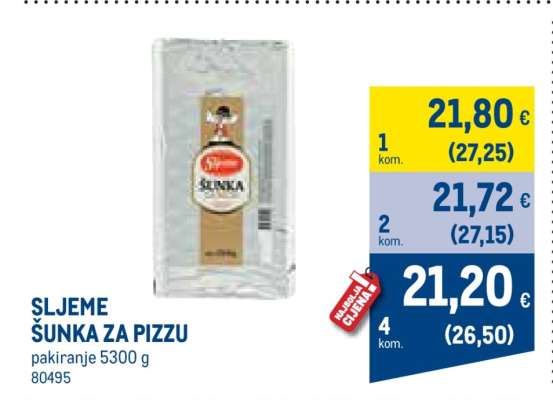 SLJEME ŠUNKA ZA PIZZU