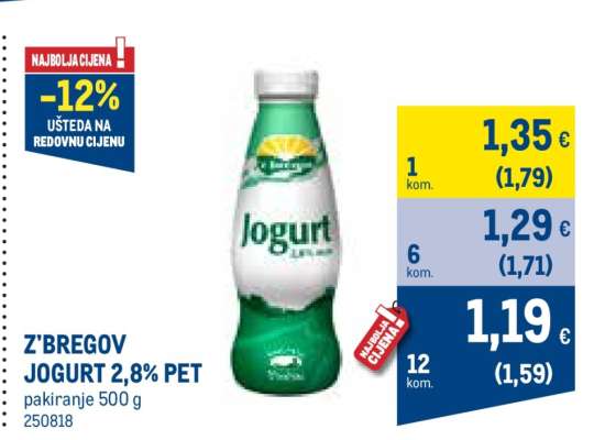 Z'BREGOV JOGURT 2,8% PET