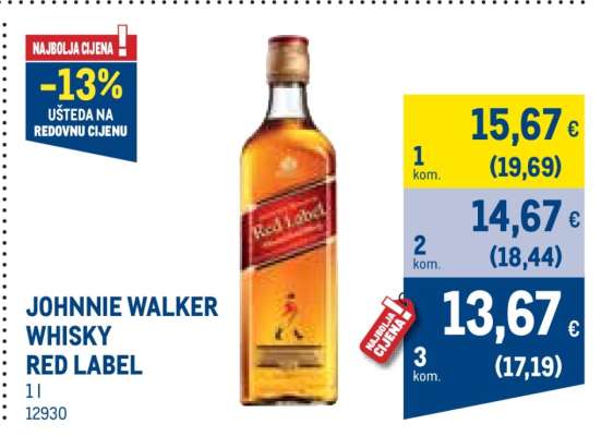 JOHNNIE WALKER WHISKY red label