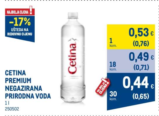 CETINA PREMIUM NEGAZIRANA PRIRODNA VODA