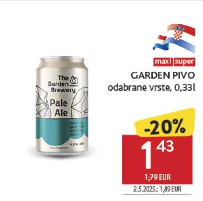 GARDEN PIVO odabrane vrste, 0,33l