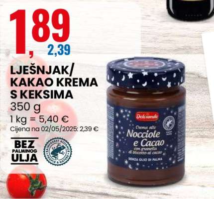LJEŠNJAK/KAKAO KREMA S KEKSIMA