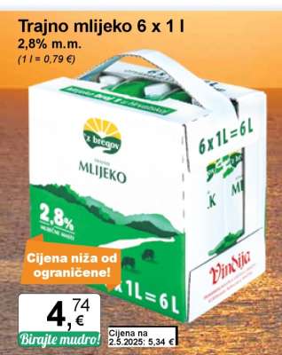 Trajno mlijeko 6 x 1 l