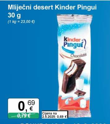Mliječni desert Kinder Pingui 30 g