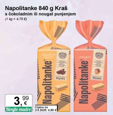 Napolitanke 840 g Kraš