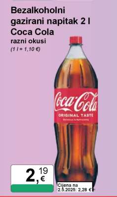 Bezalkoholni gazirani napitak 2 l Coca Cola