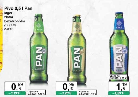 Pivo 0,5 l Pan lager
