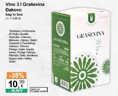Vino 3 l Graševina Đakovo