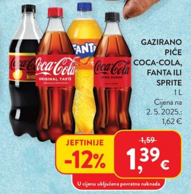 Gazirano piće Coca-Cola Fanta ili Sprite