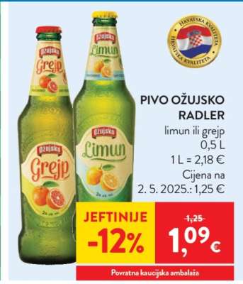 Pivo Ožujsko Radler