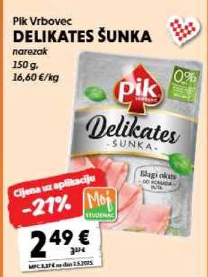 Pik Vrbovec DELIKATES ŠUNKA