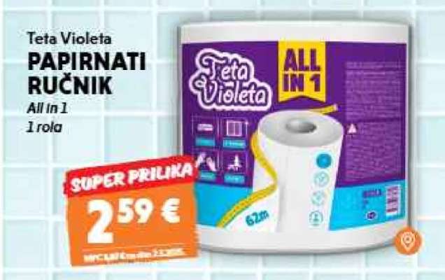 TETA VIOLETA PAPIRNATI RUČNIK