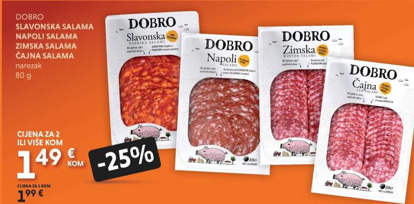 DOBRO Slavonska salama, Napoli salama, Zimska salama, Čajna salama