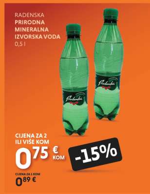RADENSKA PRIRODNA MINERALNA IZVORSKA VODA 0,5 l