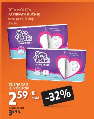TETA VIOLETA PAPIRNATI RUČNIK