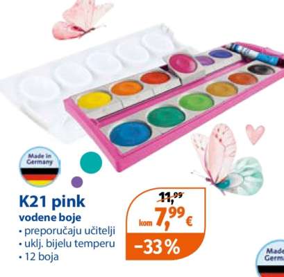K21 pink vodene boje