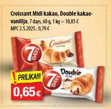 Croissant midi kakao, double kakao vanilija