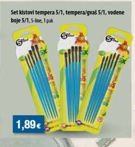 Set kistovi tempera 5/1, tempera/gvaš 5/1, vodene boje 5/1