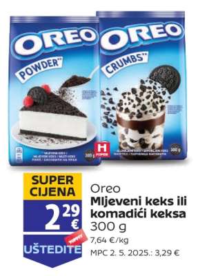 Oreo Mljeveni keks ili komadići keksa
