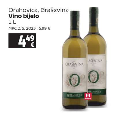 Orahovica, Graševina Vino bijelo