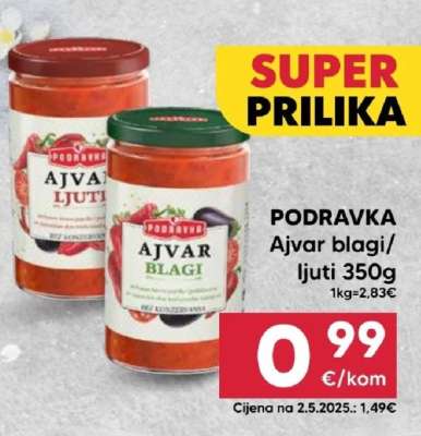PODRAVKA AJVAR blagi ljuti 350g