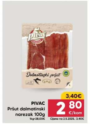 PIVAC Pršut dalmatinski narezak 100g